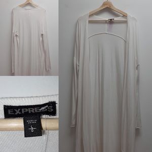 Express Long White Cardigan Large